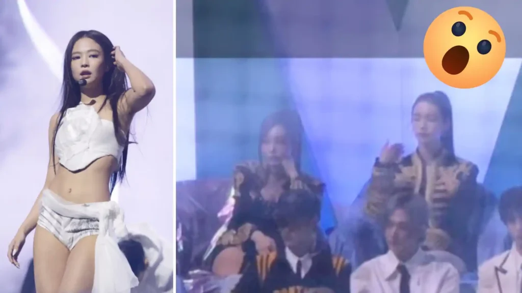 aespa giselle reaction to BlackPink Jennie